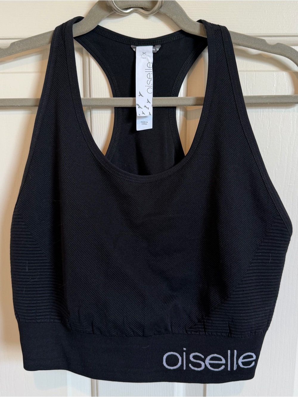 Oiselle Black Racerback Sports Bra Size 1X NWOT